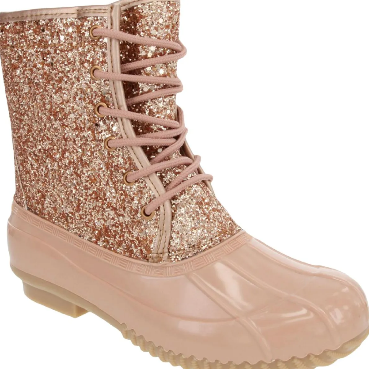 Skipper Glitter Fleece-Lined Combat & Lace-up Boots
