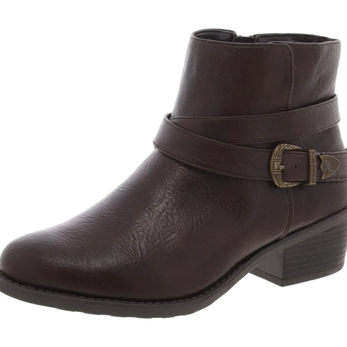 Skyler Zipper Faux Leather Booties