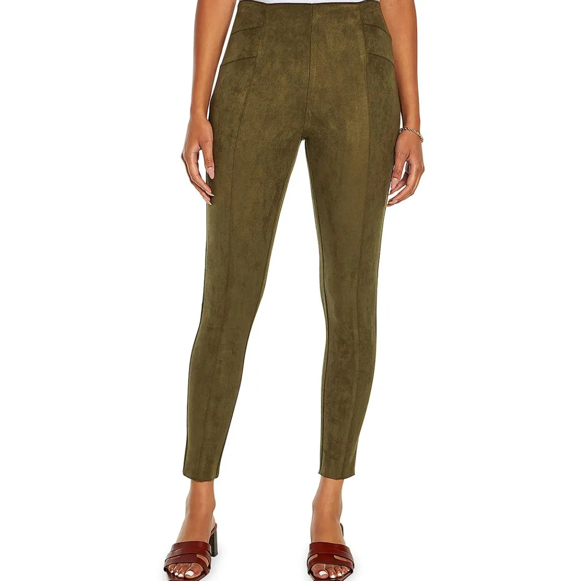 Sofia Faux Suede Mid-Rise Skinny Pants