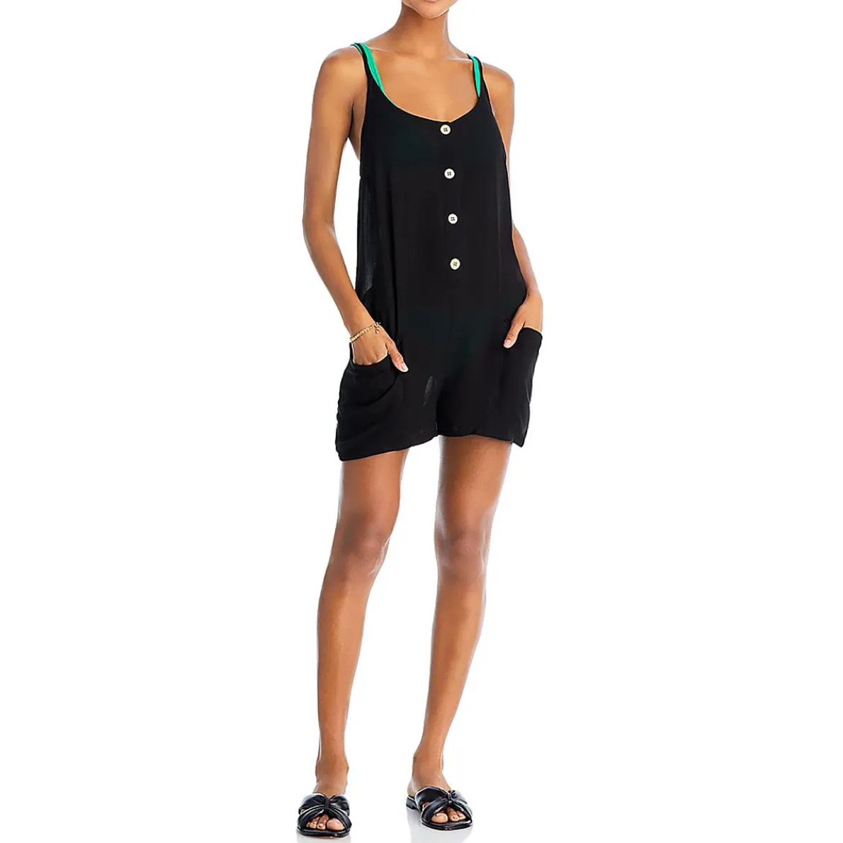 Solid Cover Up Romper