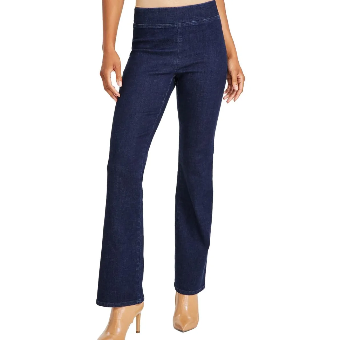 Solid Denim Flared Jeans