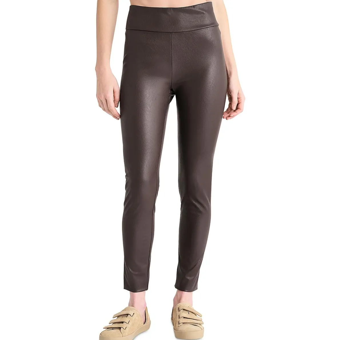 Solid Faux Leather Skinny Pants