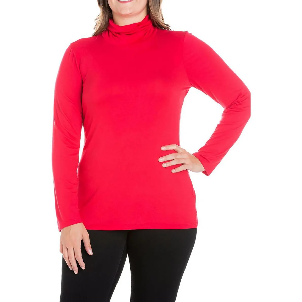 Solid Jersey Turtleneck Top