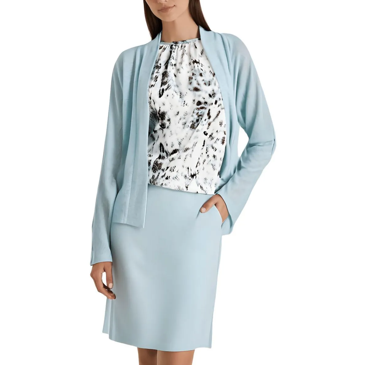 Solid Knit Cardigan Sweater