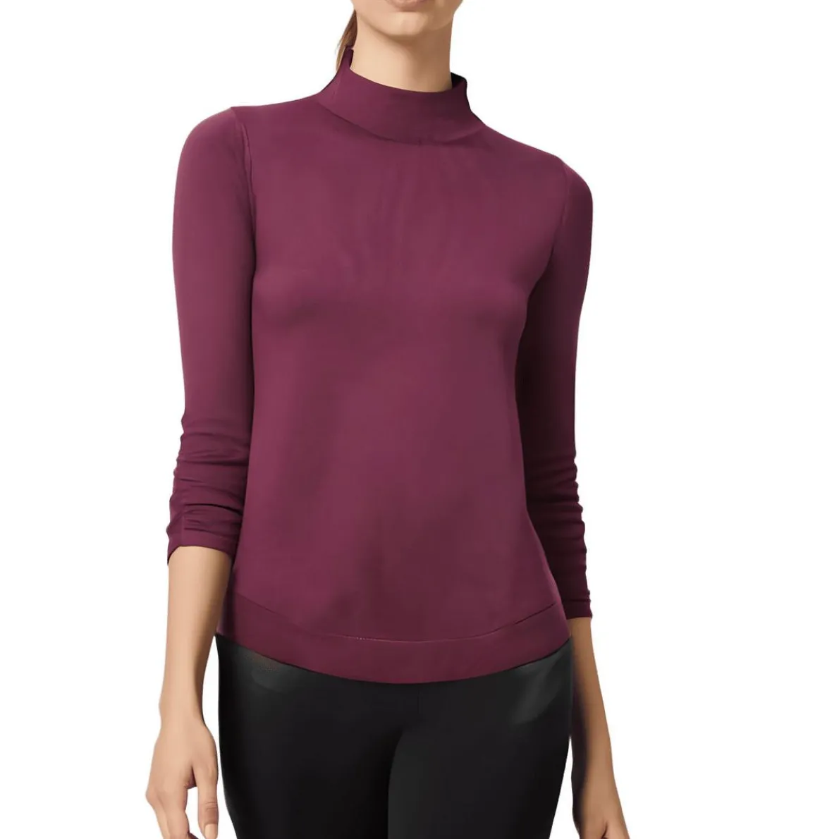 Solid Knit Mock Turtleneck Sweater