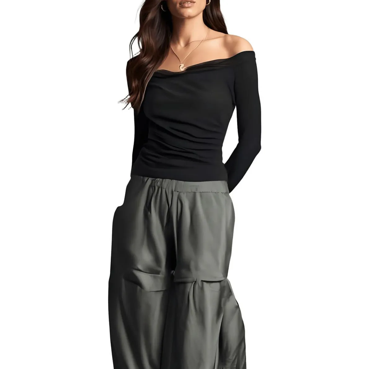 Solid Mesh Off The Shoulder