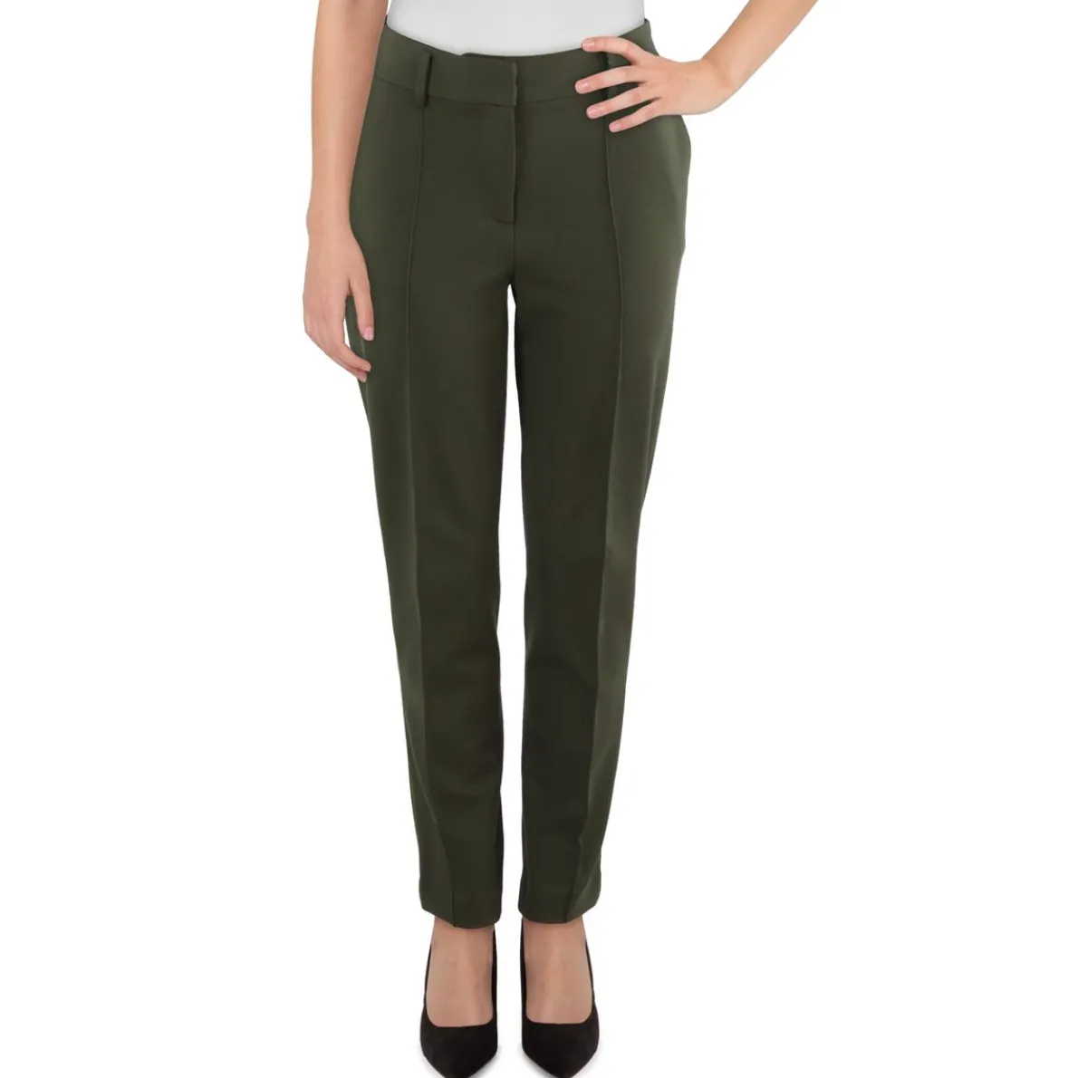 Solid Ponte Ankle Pants
