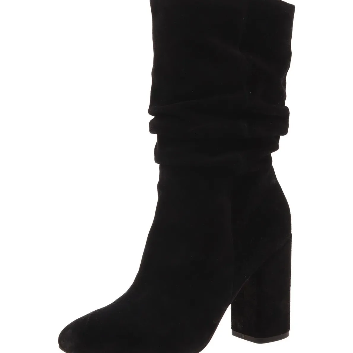 Solid Suede Mid-Calf Boots