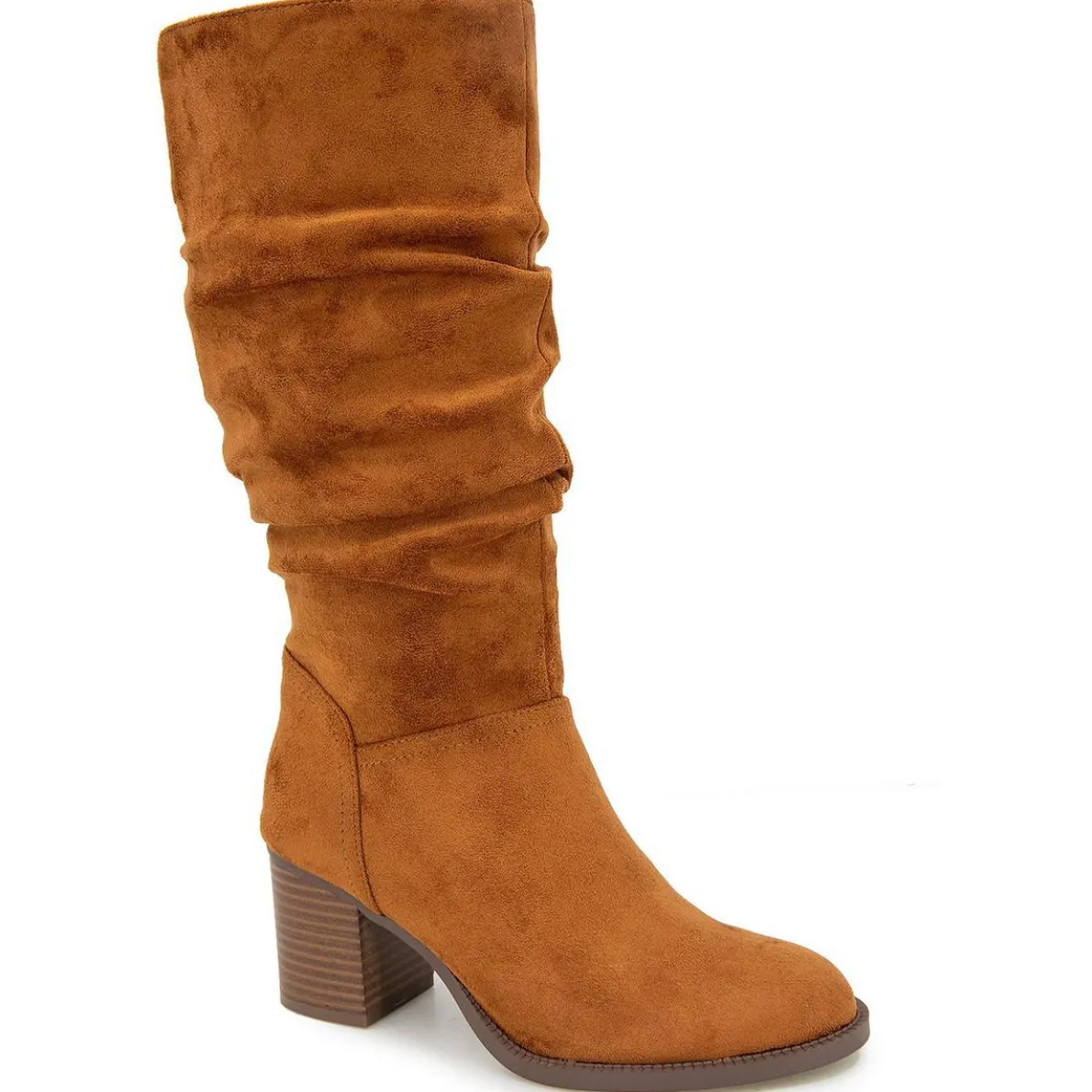 Sonia Faux Suede Almond Toe Knee-High Boots