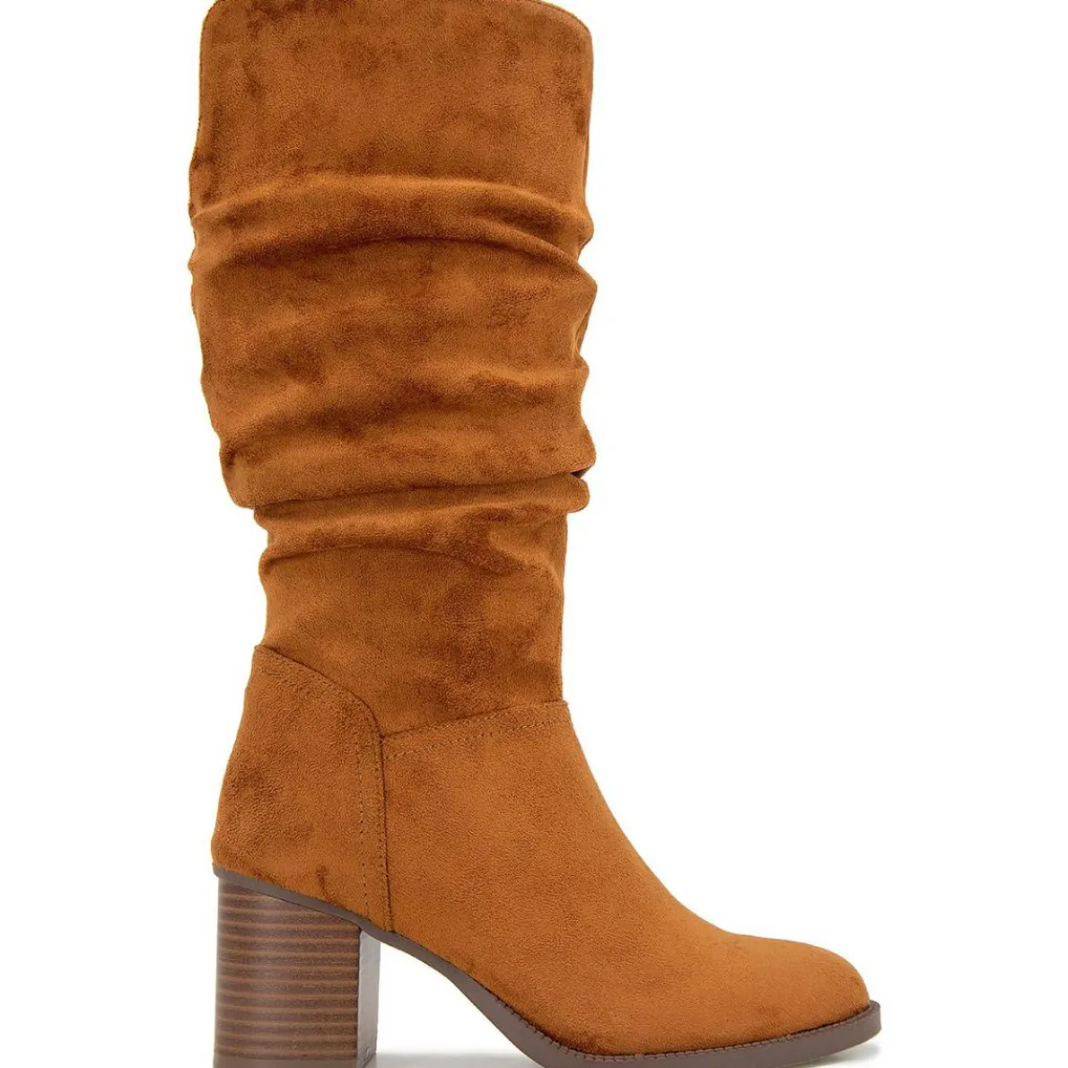 Sonia Faux Suede Almond Toe Knee-High Boots