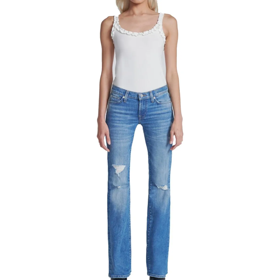 Original Distressed Denim Bootcut Jeans