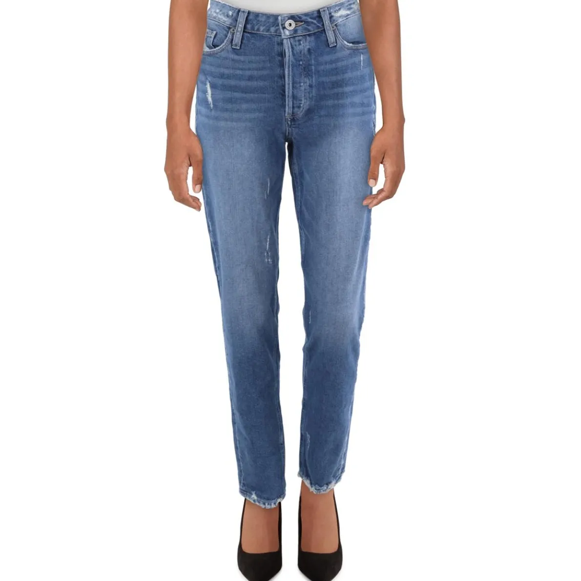 Stella Destroyed Denim Straight Leg Jeans