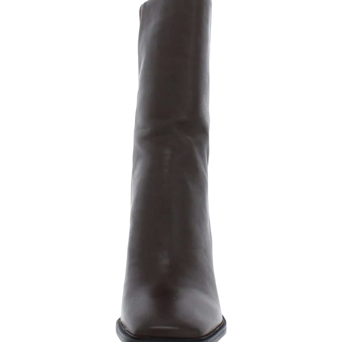 Steviena Zipper Leather Mid-Calf Boots