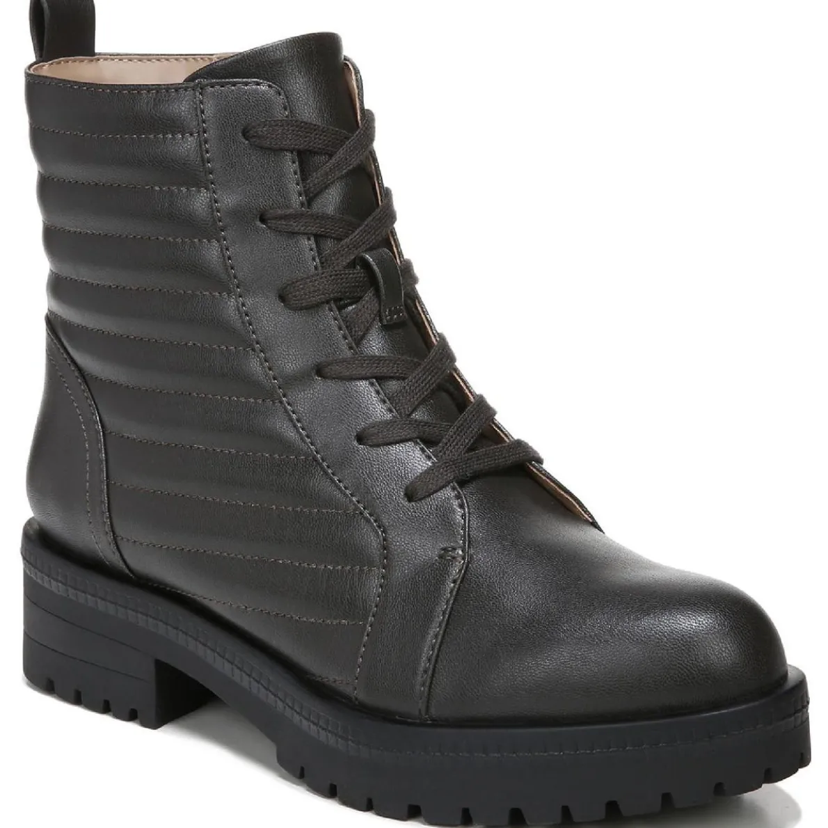 Stormy Faux Leather Combat & Lace-up Boots