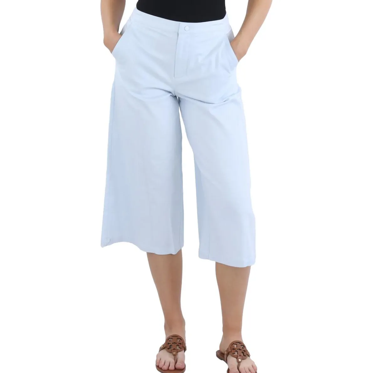 Stretch Cotton Cropped Pants