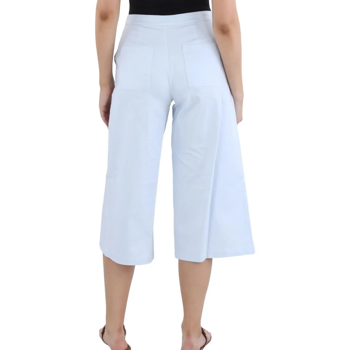 Stretch Cotton Cropped Pants