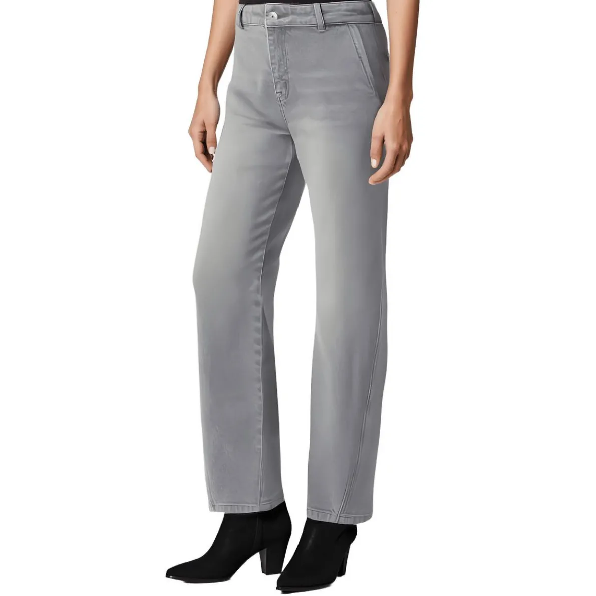 Stretch Denim Straight Leg Jeans