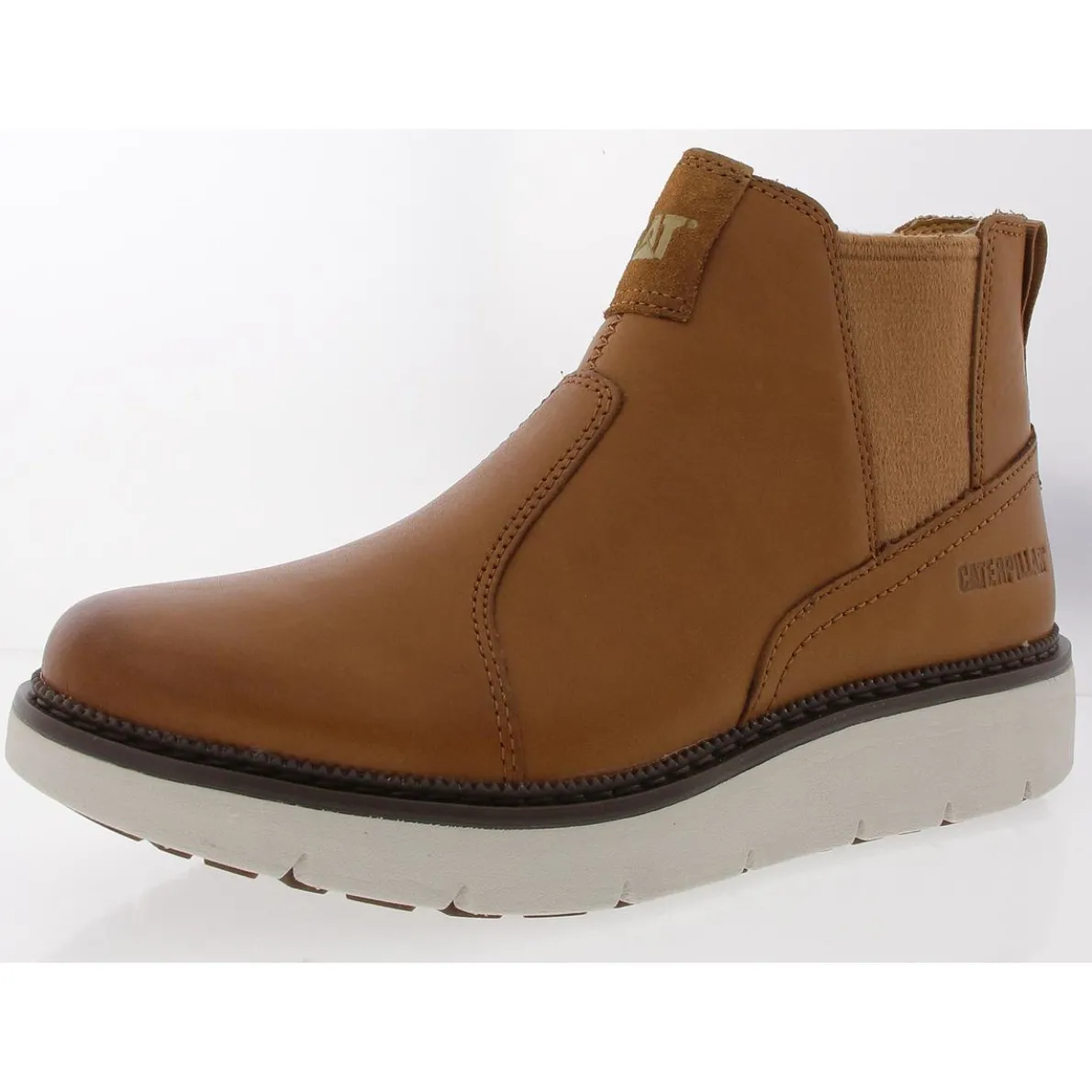 Stretch Leather Chelsea Boots
