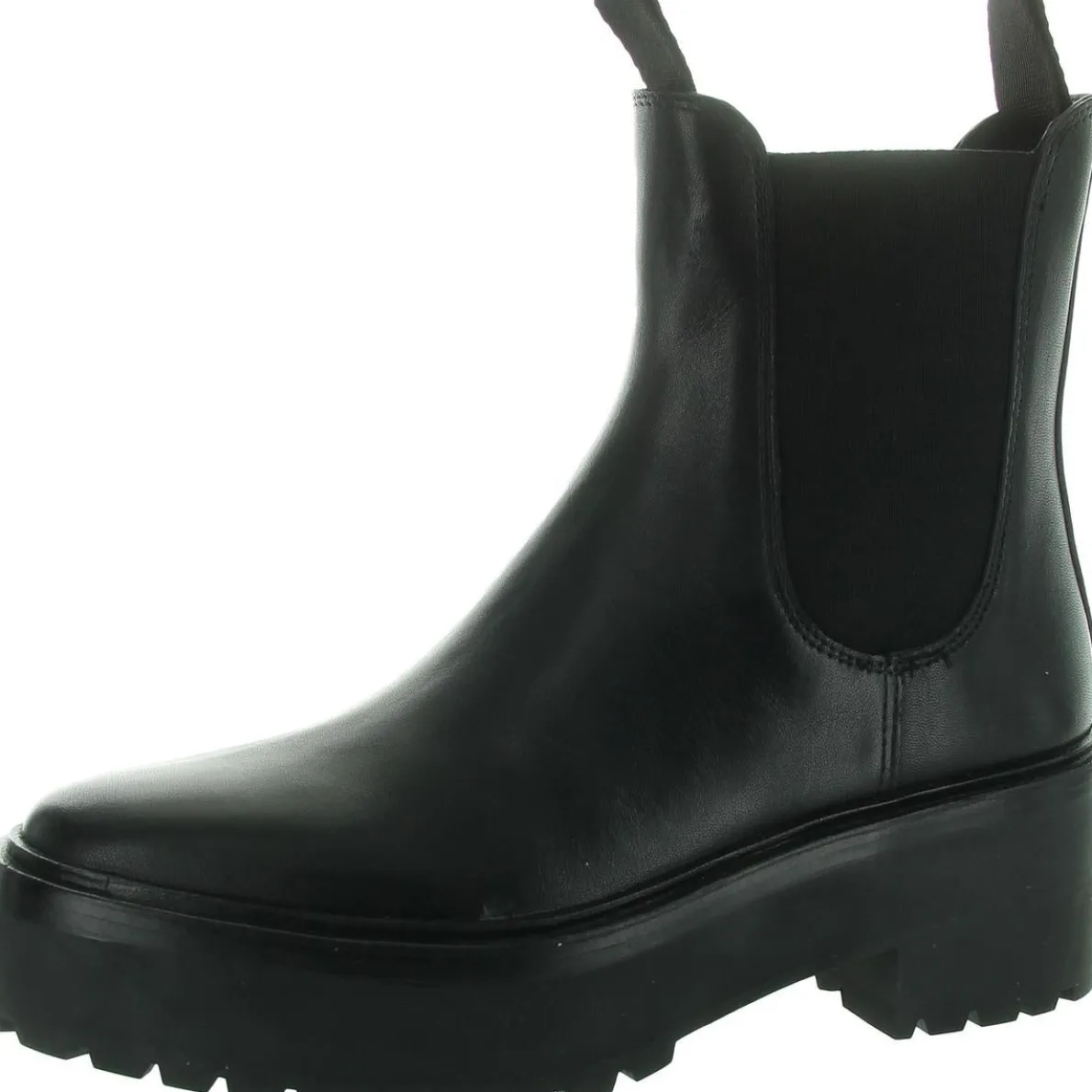Stretch Leather Chelsea Boots