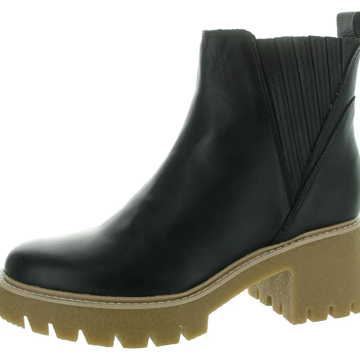 Stretch Leather Chelsea Boots