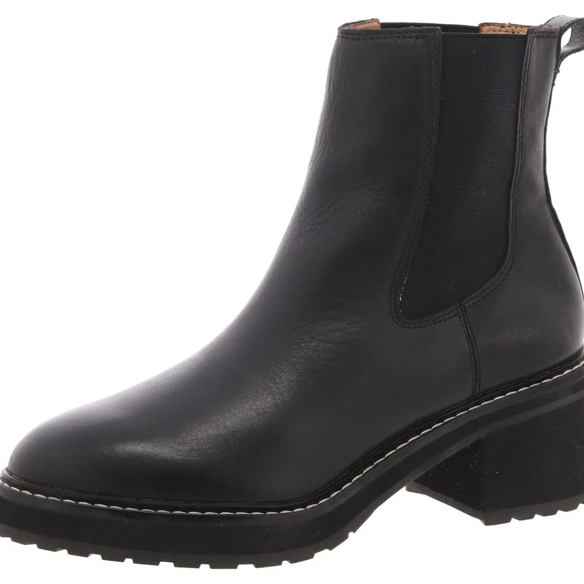 Stretch Leather Chelsea Boots