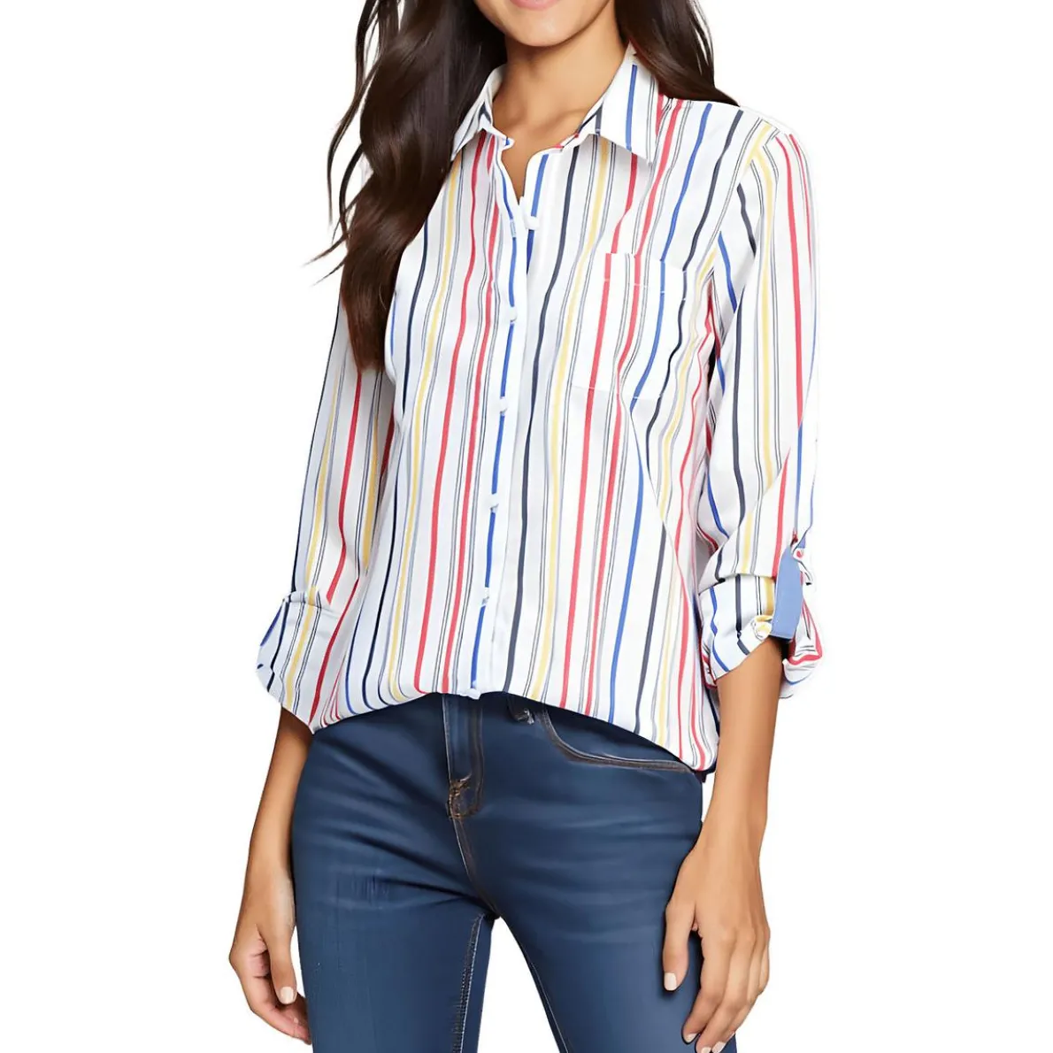 Striped Button-Down Button-Down Top