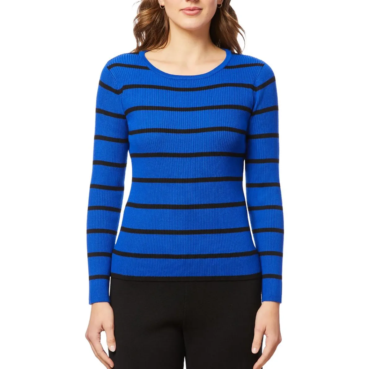 Striped Knit Pullover Sweater