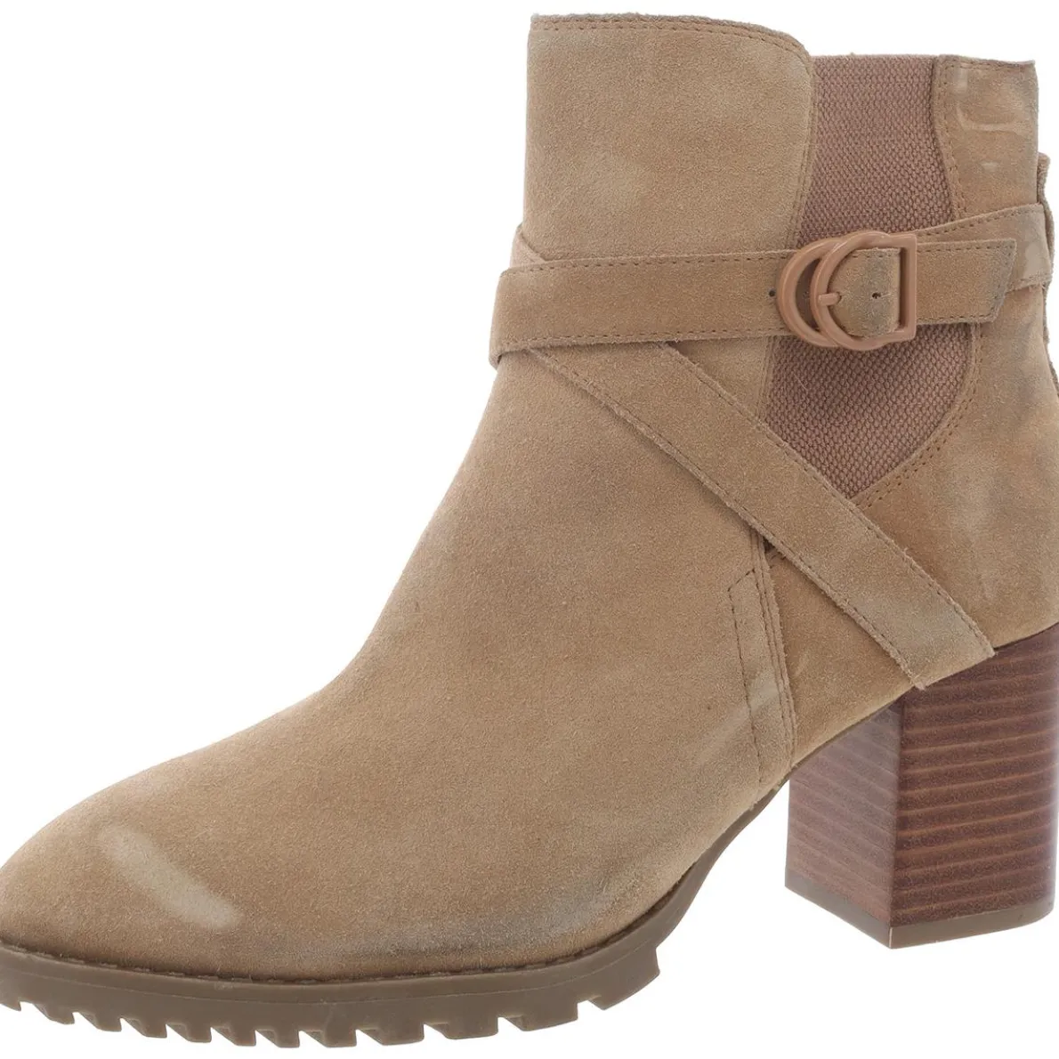 Suede Block Heel Ankle Boots