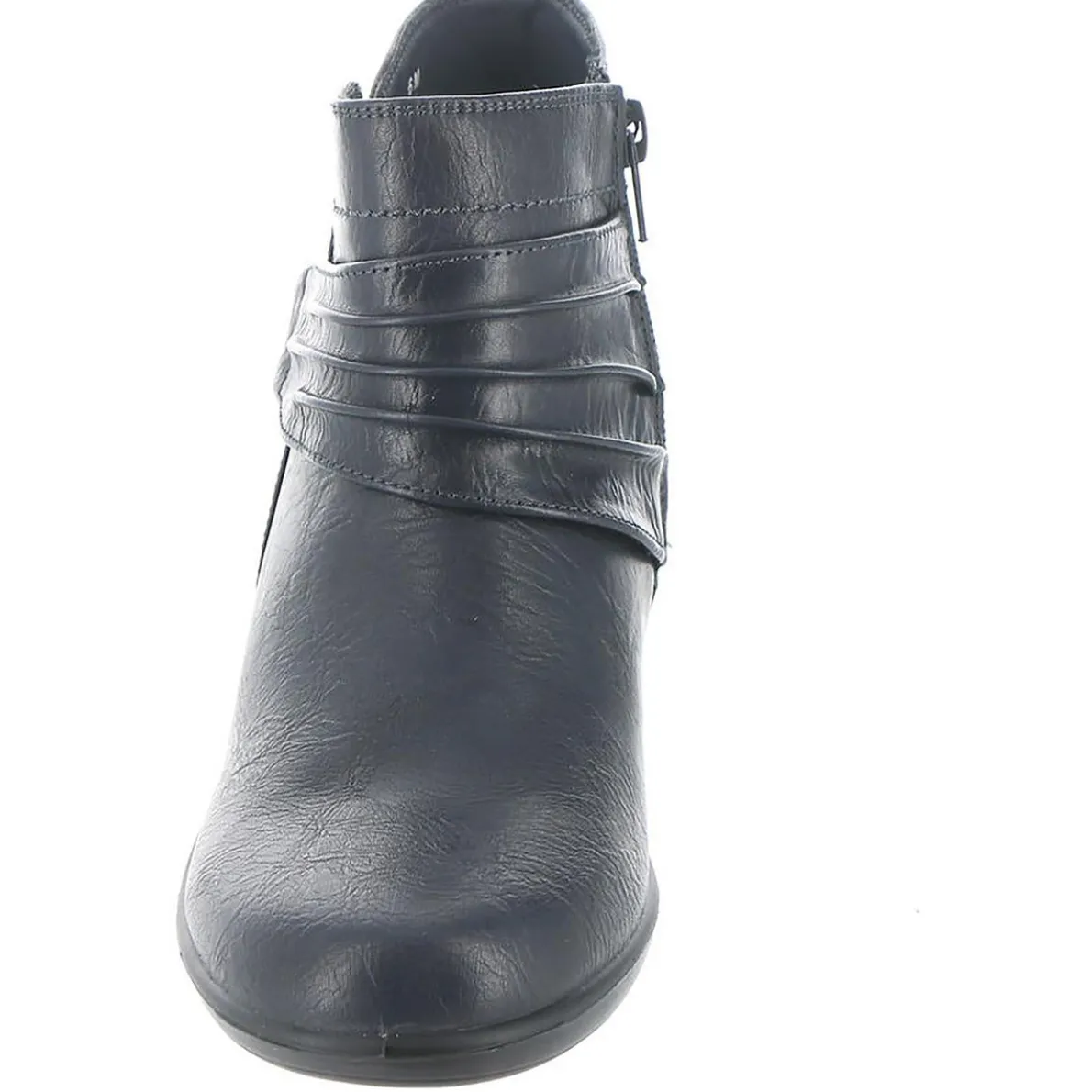 Damita Faux Leather Gathered Booties