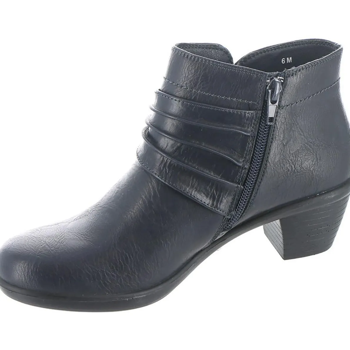 Damita Faux Leather Gathered Booties