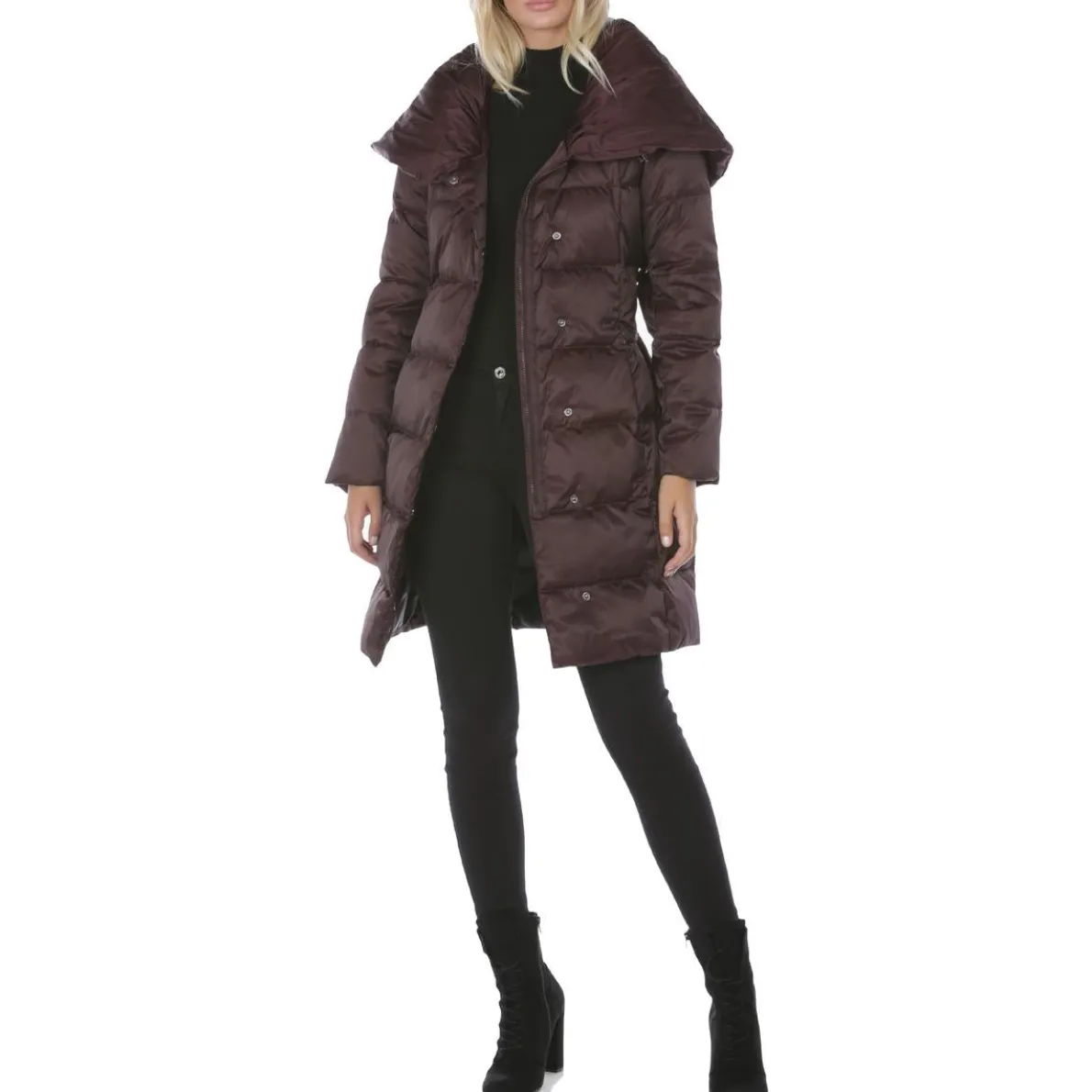 Margot Quilted Mid-Length Down Fill Winter Puffer Coat