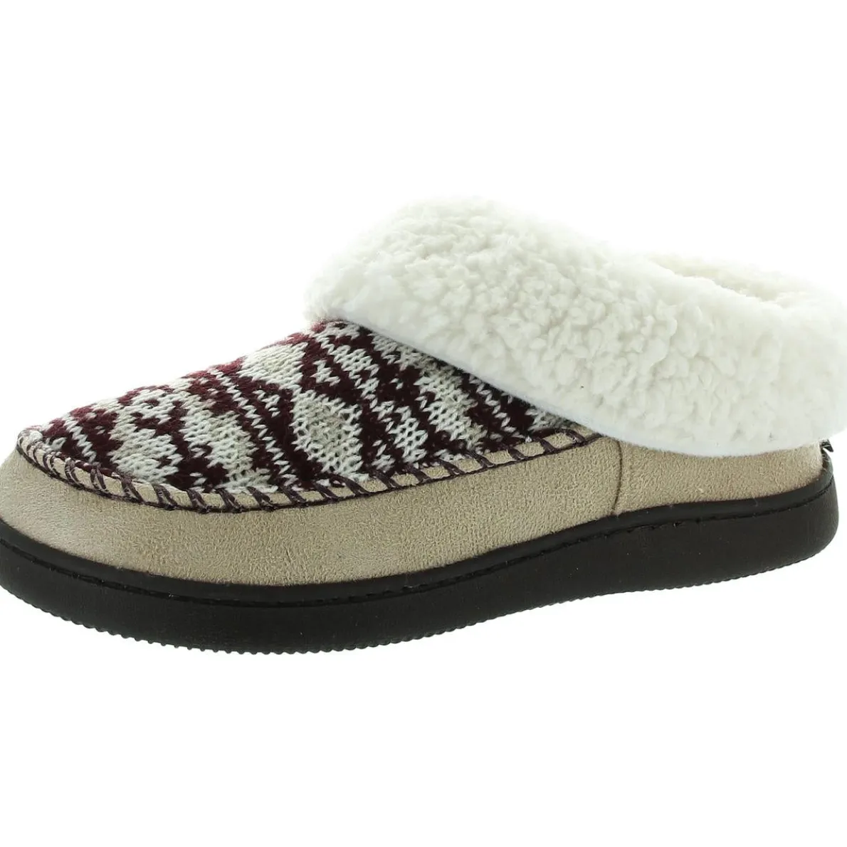 MINERVA Faux Fur Lined Faux Fur Moccasin Slippers