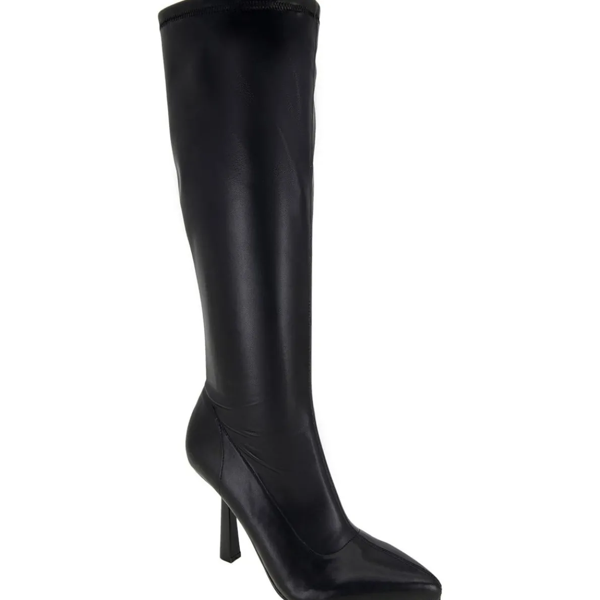 Isra Faux Leather Pointed Toe Mid-Calf Boots