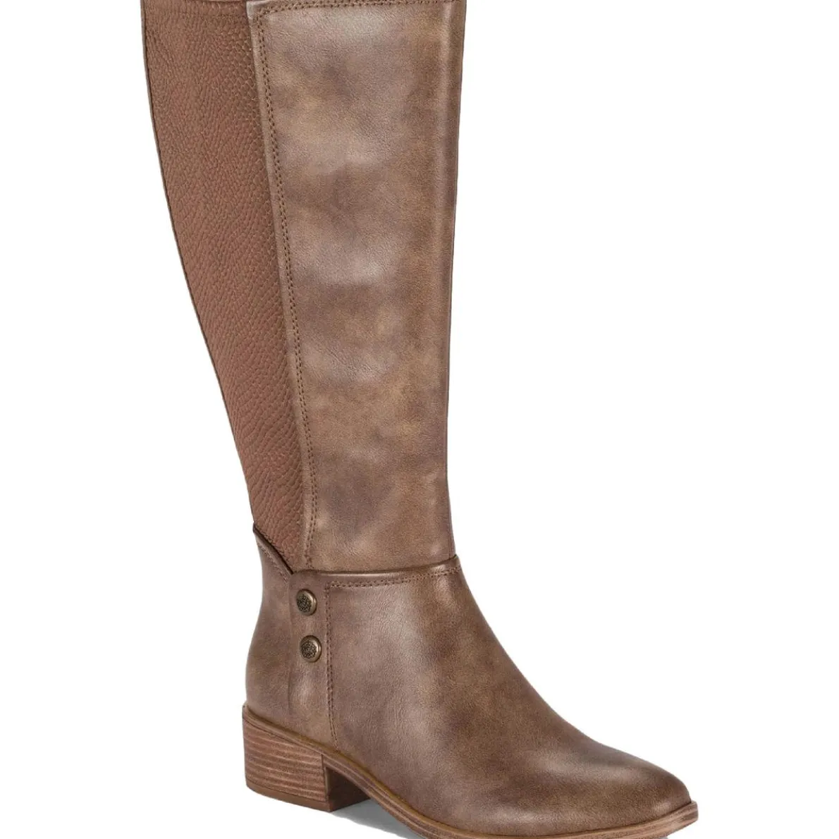 Madelyn Faux-Leather Block Heel Knee-High Boots