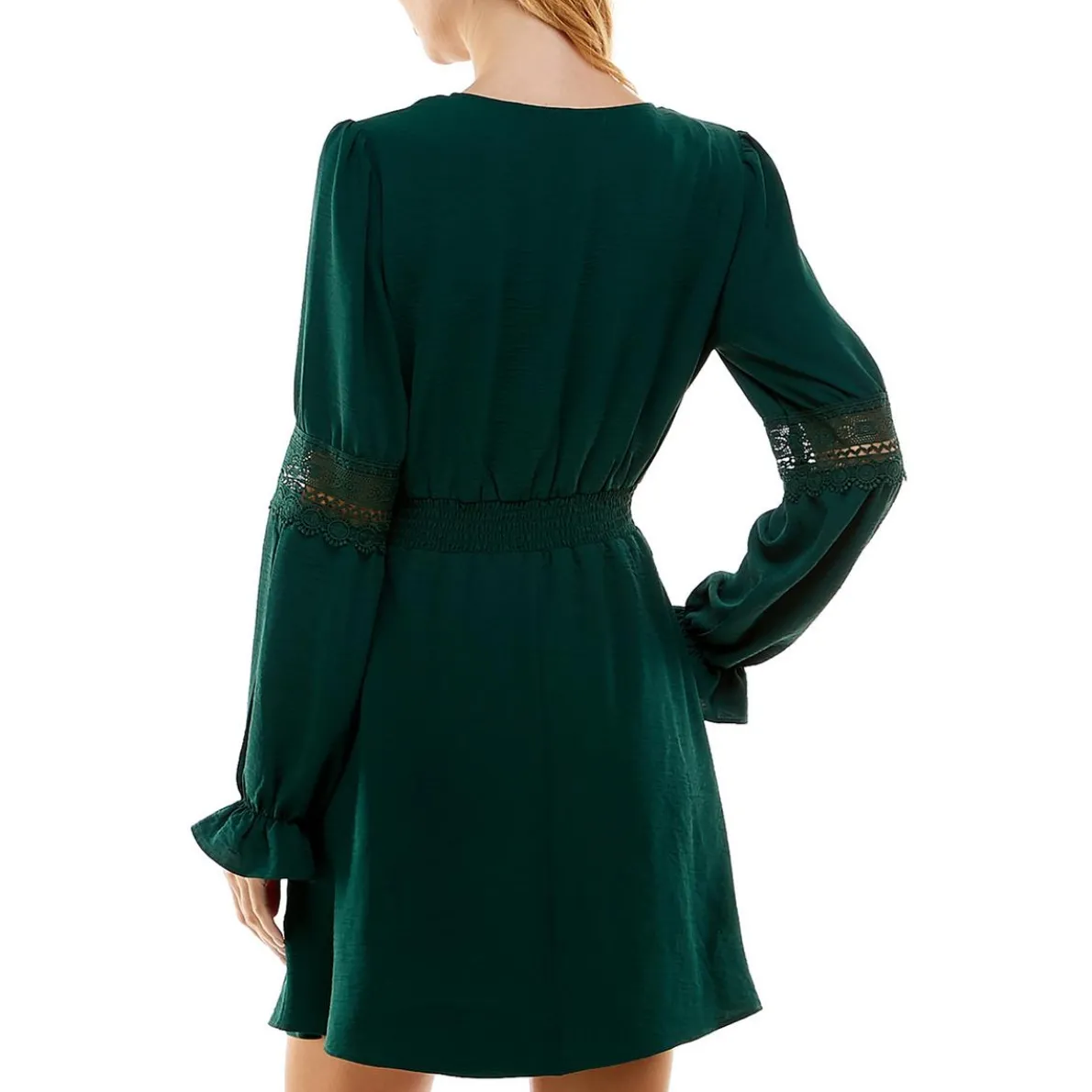 Juniors Lace Trim Mini Dress