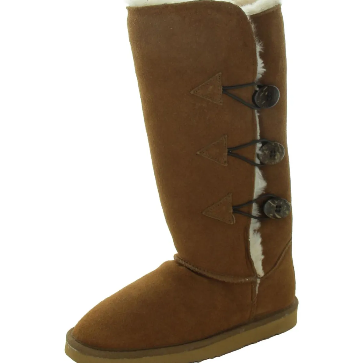 Button Sheepskin Shearling Boots