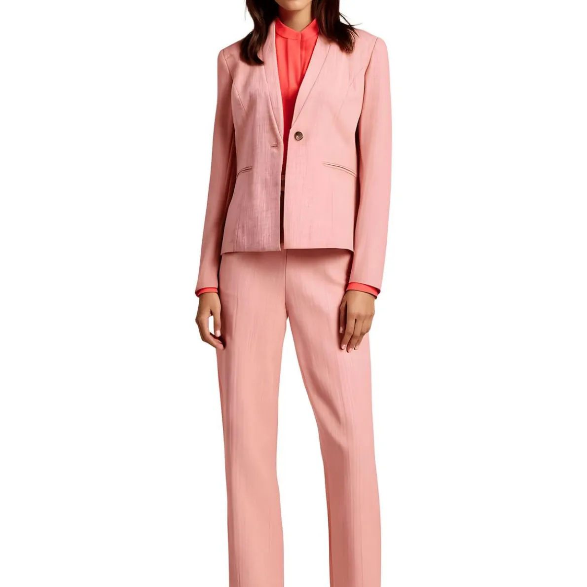 Textured One-Button Blazer