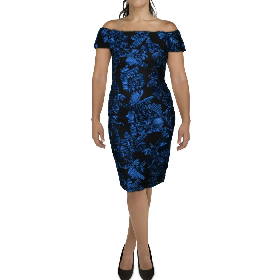 Textured Soutache Cocktail And Party Dress