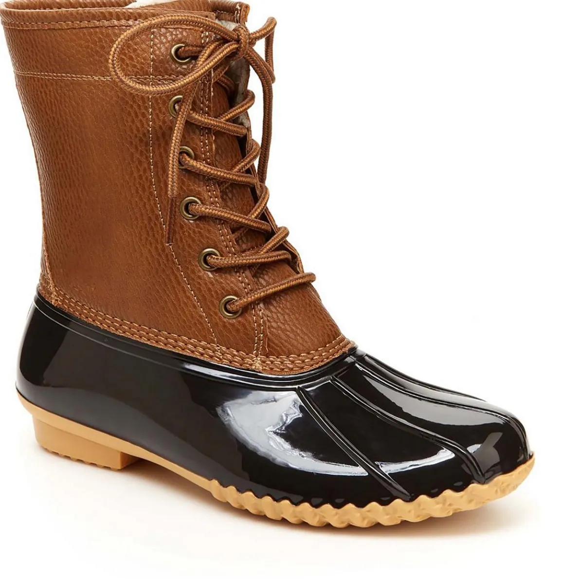 Maplewood Faux Leather Lace-Up Rain Boots