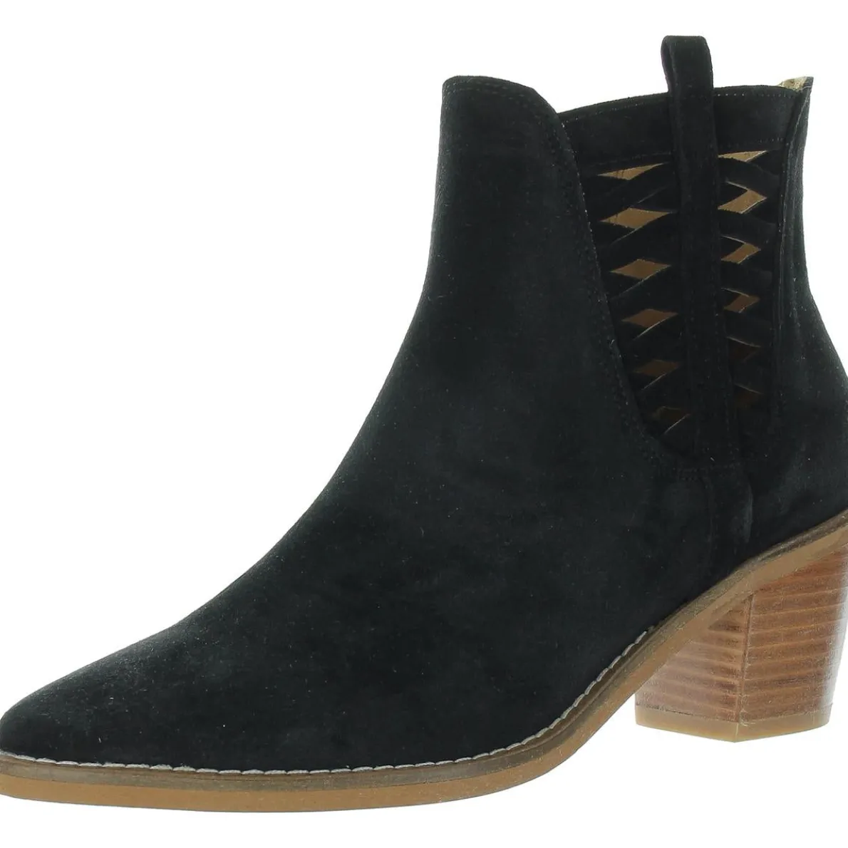 Veronika Cut-Out Suede Ankle Boots