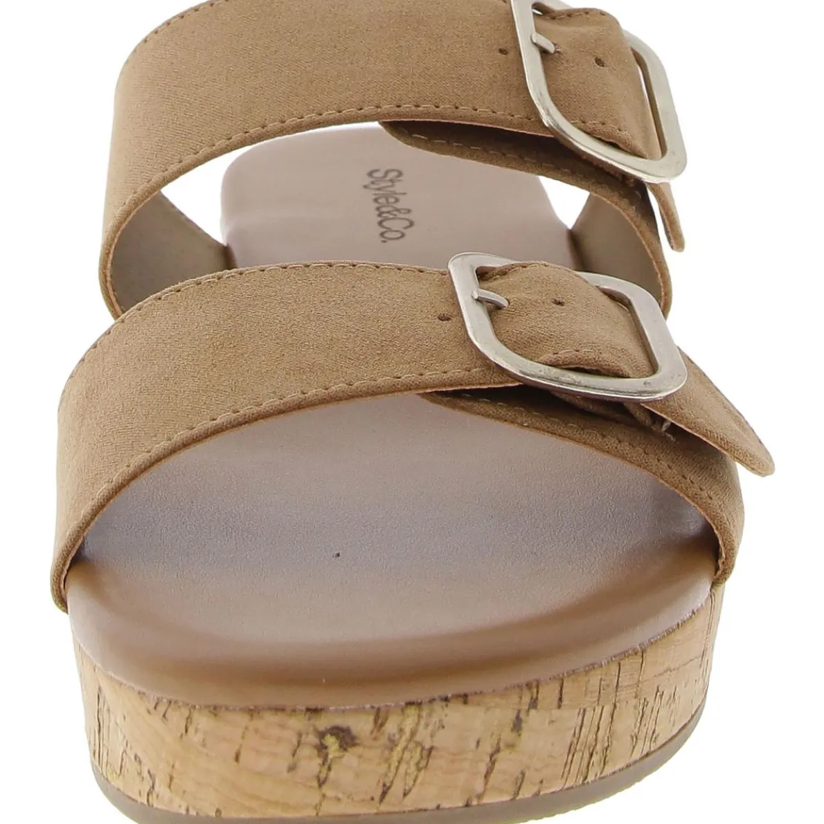 Temppestt Open Toe Double Buckl Slide Sandals