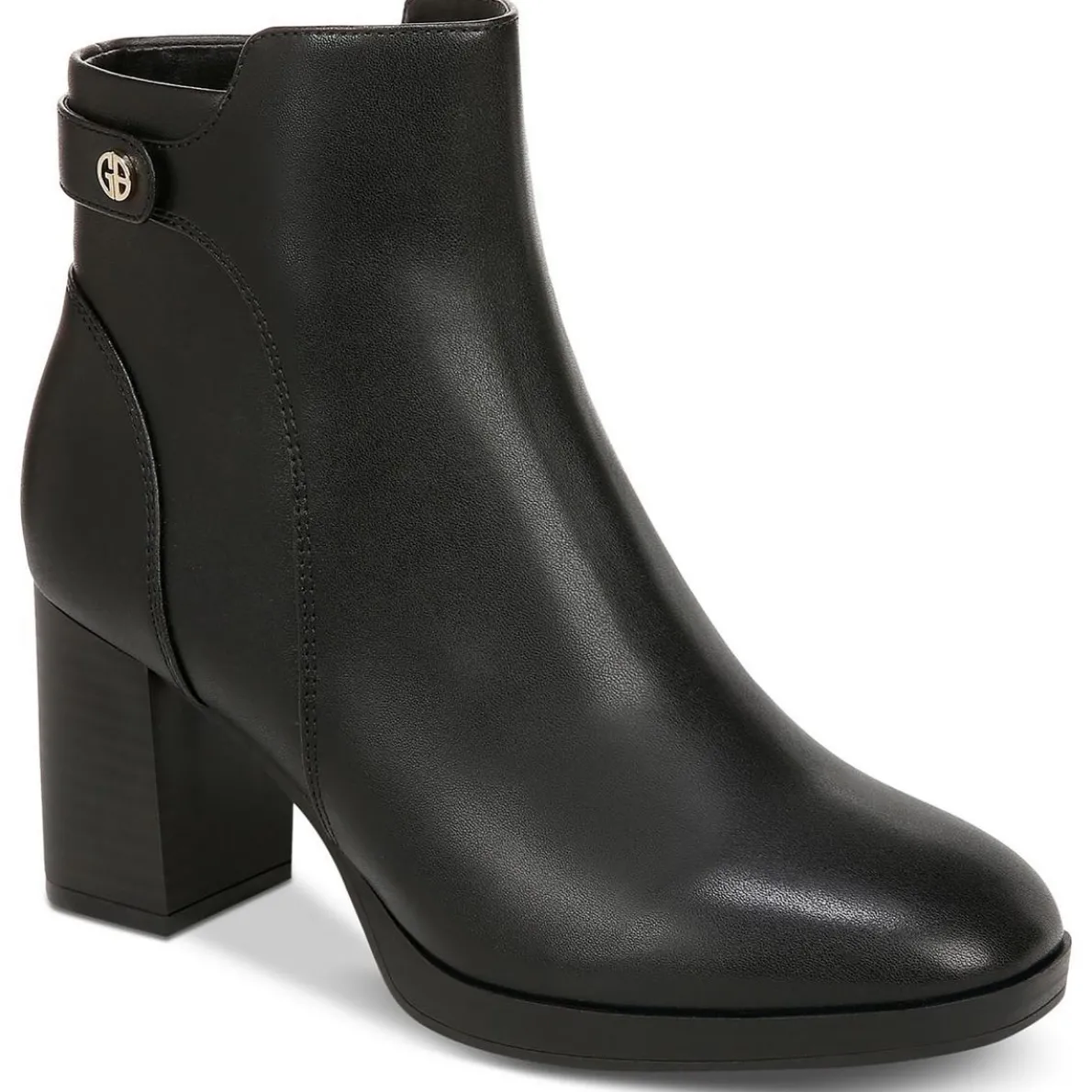 Trumann Faux Leather Embellished Ankle Boots