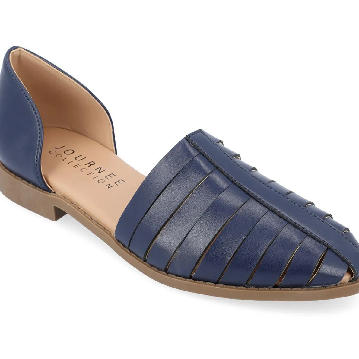 ANYAH Faux Leather Almond toe Flat Shoes