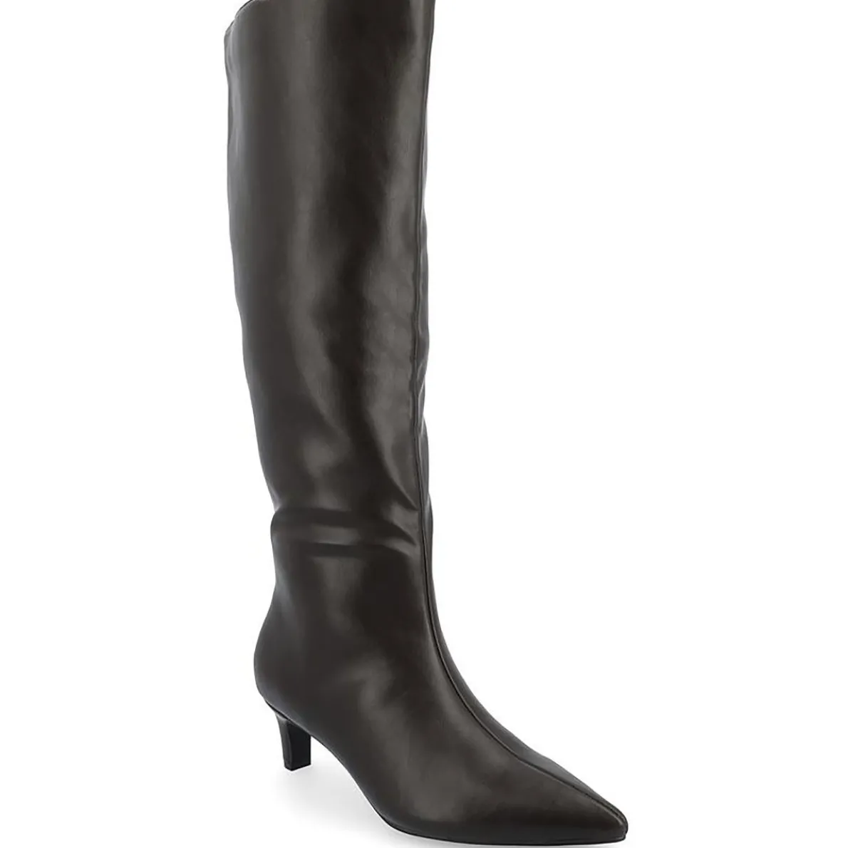 Tullip Pointed Toe Kitten Heel Knee-High Boots