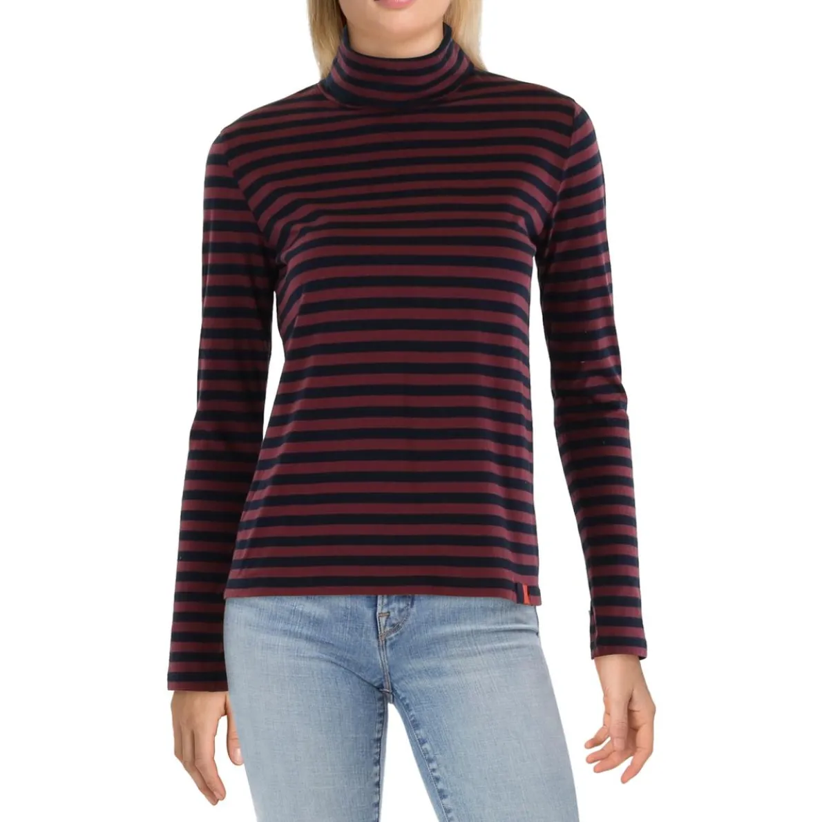 Turtle Neck Striped Turtleneck Top