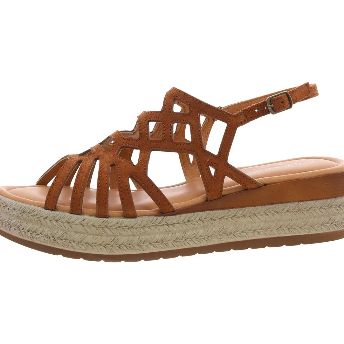 Cut-Out Leather Platform Sandals