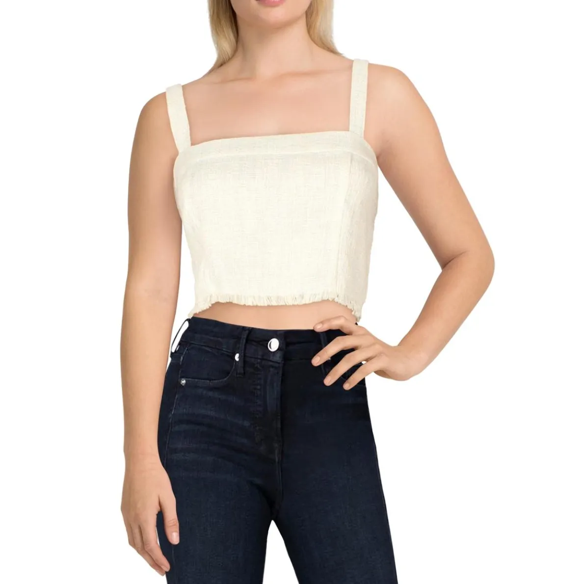 Tweed Fringe Crop Top