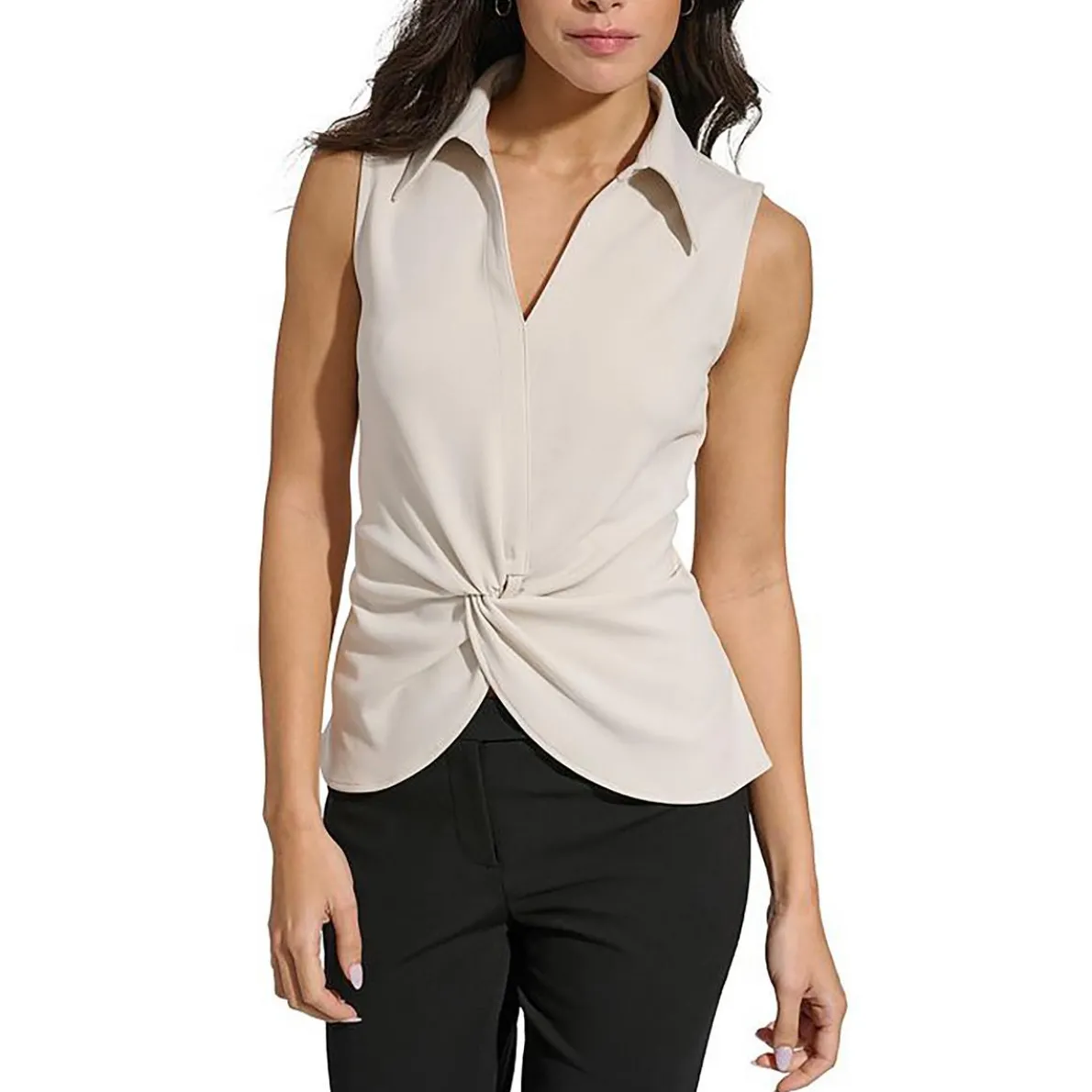 Twist Front Sleeveless Pullover Top