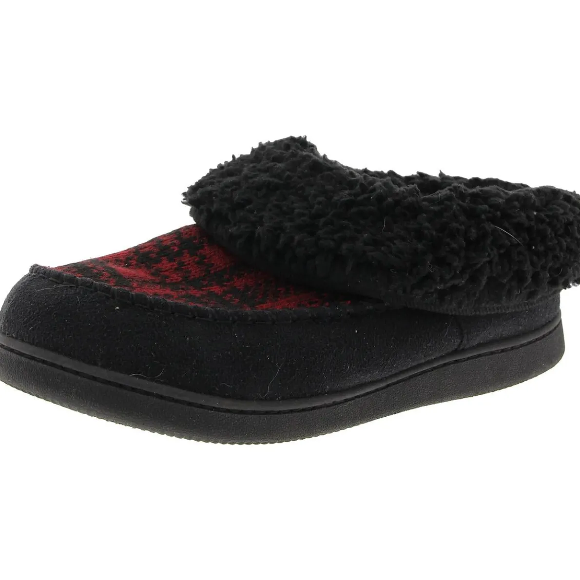 Faux Fur Lined Faux Suede Scuff Slippers