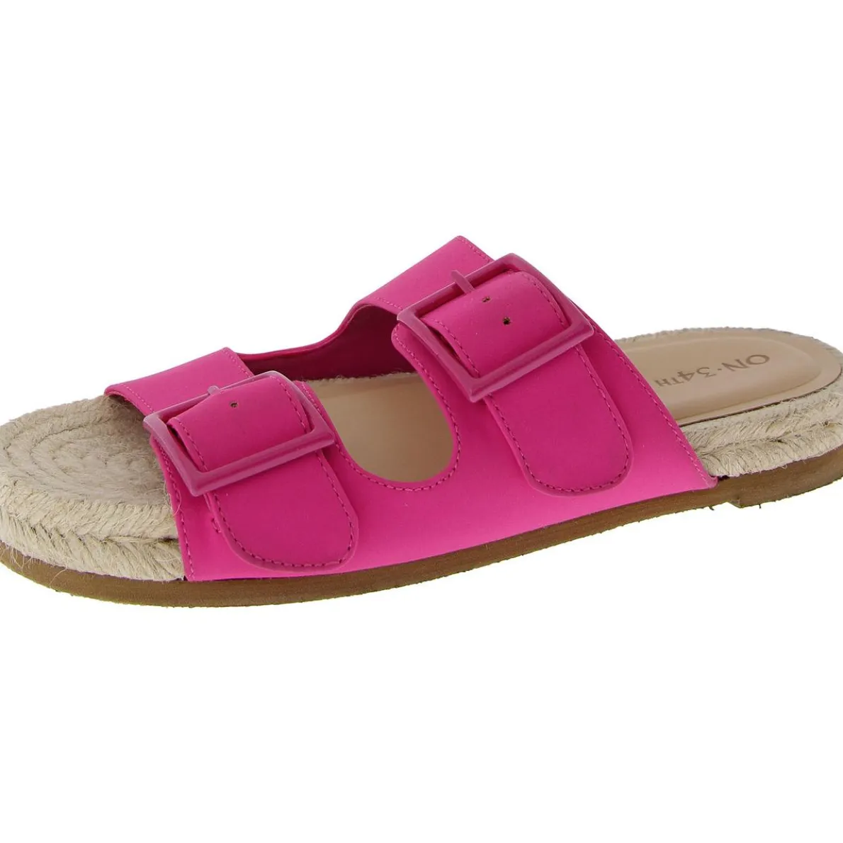 Milaa Faux Leather Buckle Slide Sandals